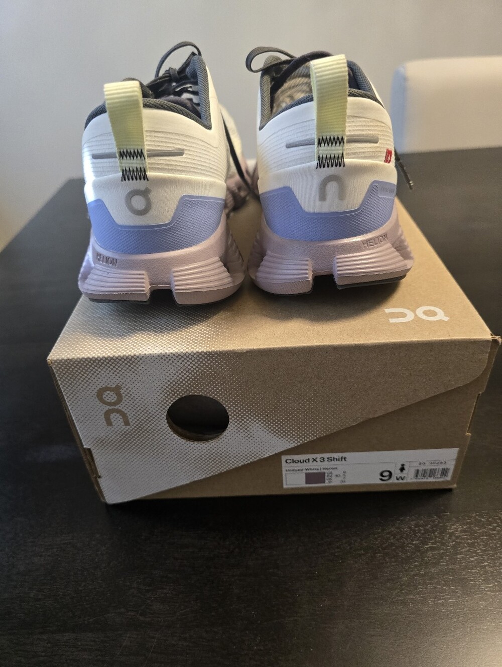 On Running Women's Athletic Shoes in White with Lavender Sole - Picture 3 of 10